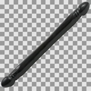 Doc Johnson Double Header dvigubas dildo, lygus, 45 cm, juodas